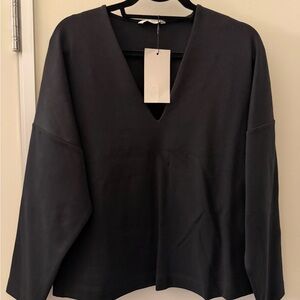 Zara Black V-Neck Top